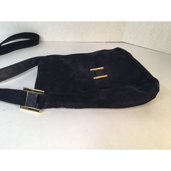 Americana by Sharif Navy Blue Suede Leather Shoulder Bag - Picture 7 of 7